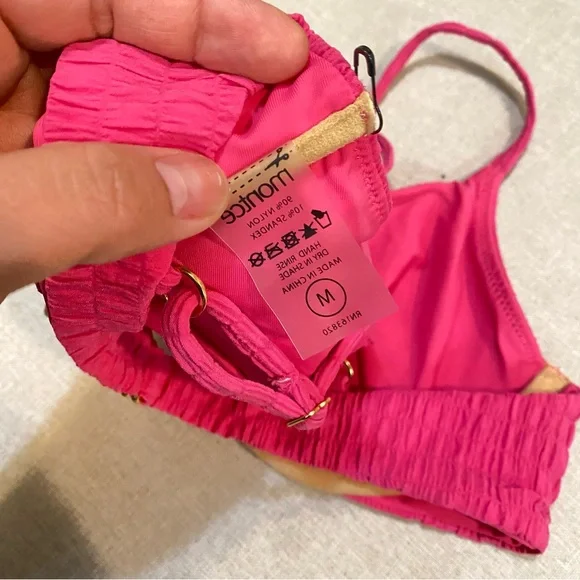 Montce Hot Pink Textured Rib Bikini Set - Picture 5 of 6